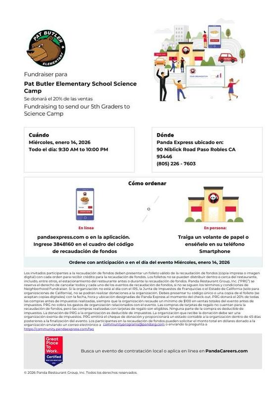 Recaudacion de Fondos Panda Express