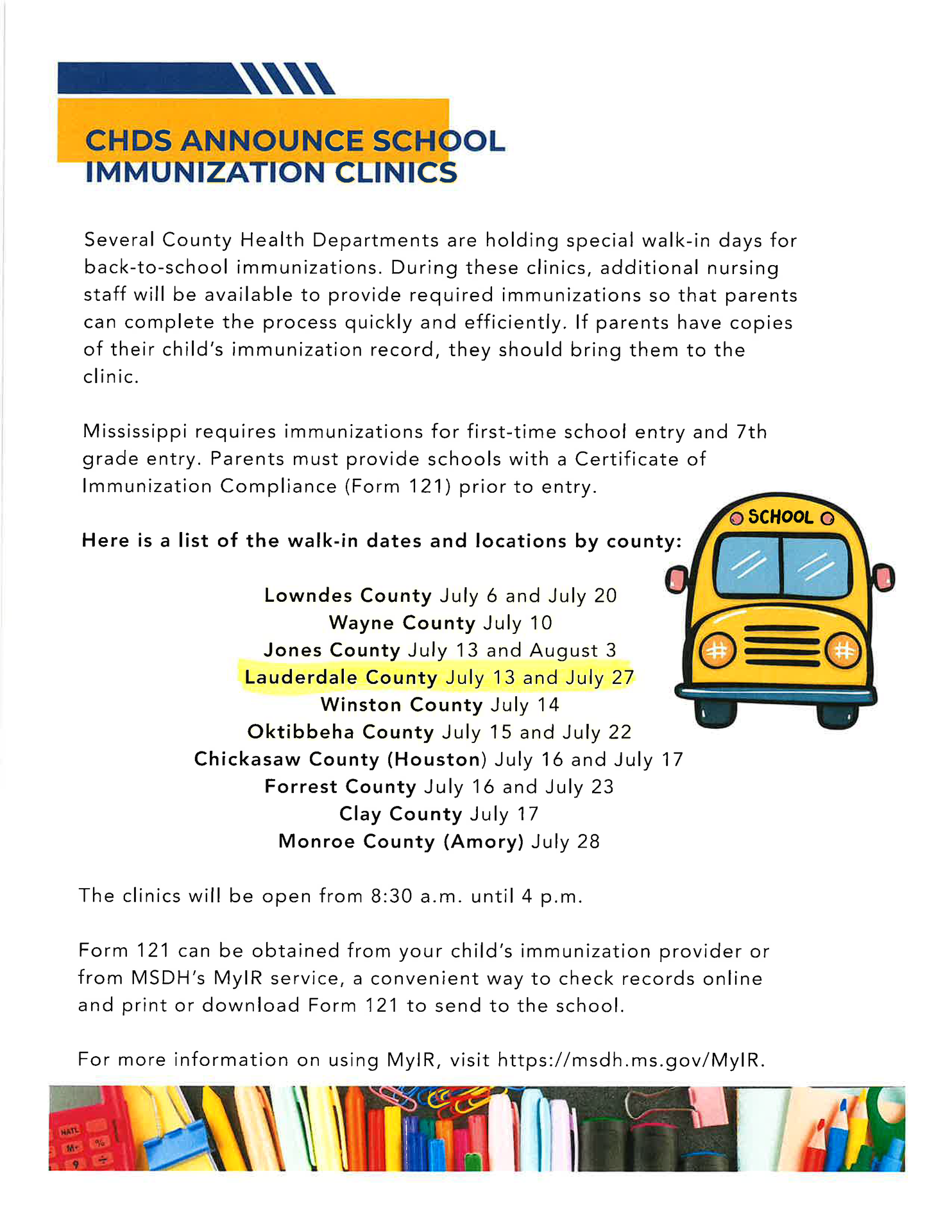 Back-to-School Immunization Clinics