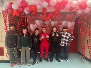 Middle School Boys taking a photo together