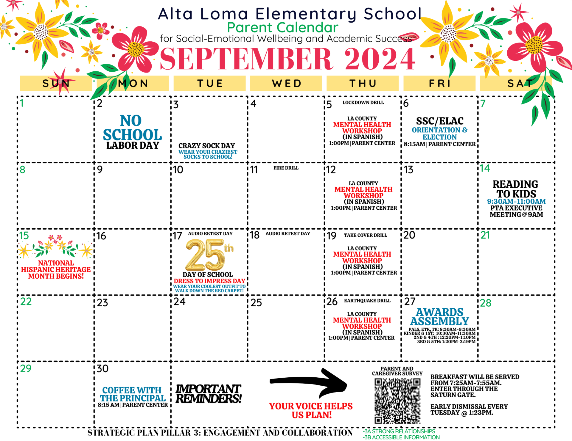 Monthly Parent Calendar Parents Alta Loma Elementary & Spanish Dual