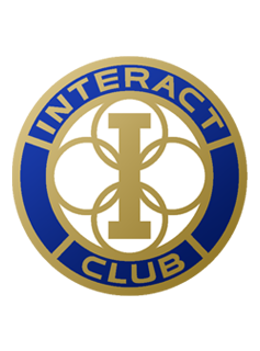 Gold and blue Interact Club logo with a stylized 'I' and interlocking circles.