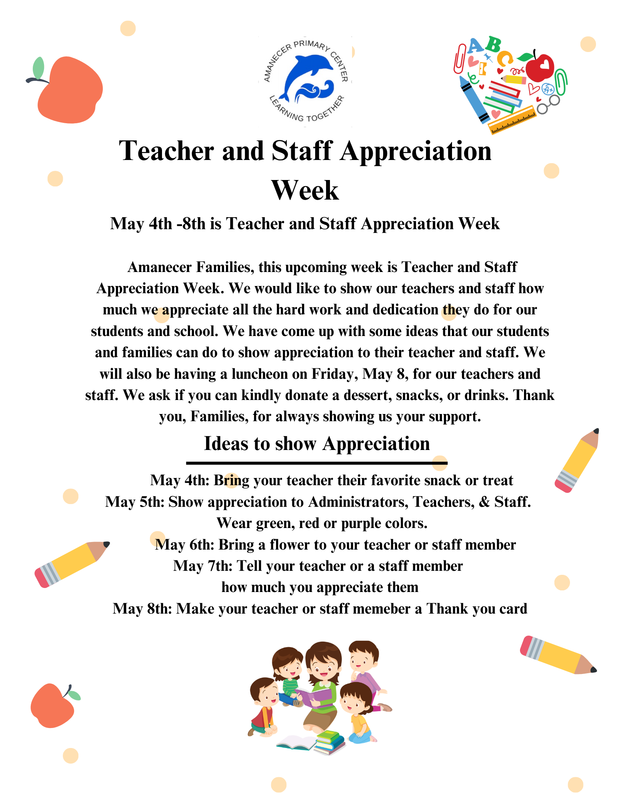 Teacher Appreciation Week English