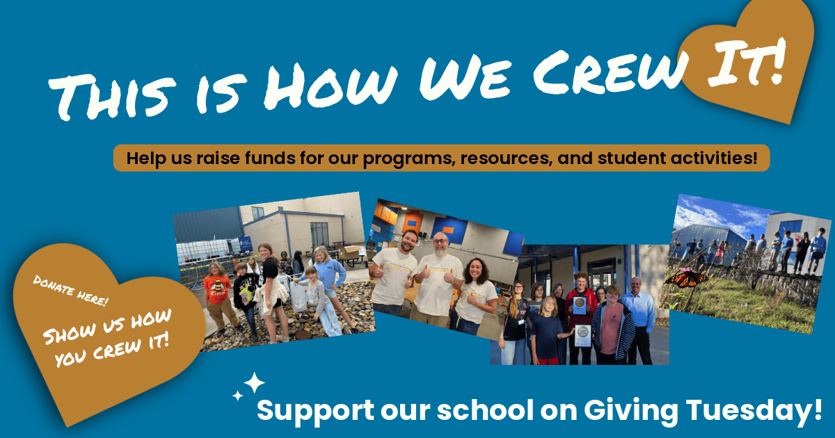 Graphic titled "This is How We Crew It" for the annual school fundraiser