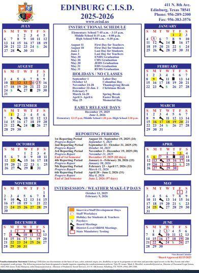 2025-2026 District Calendar