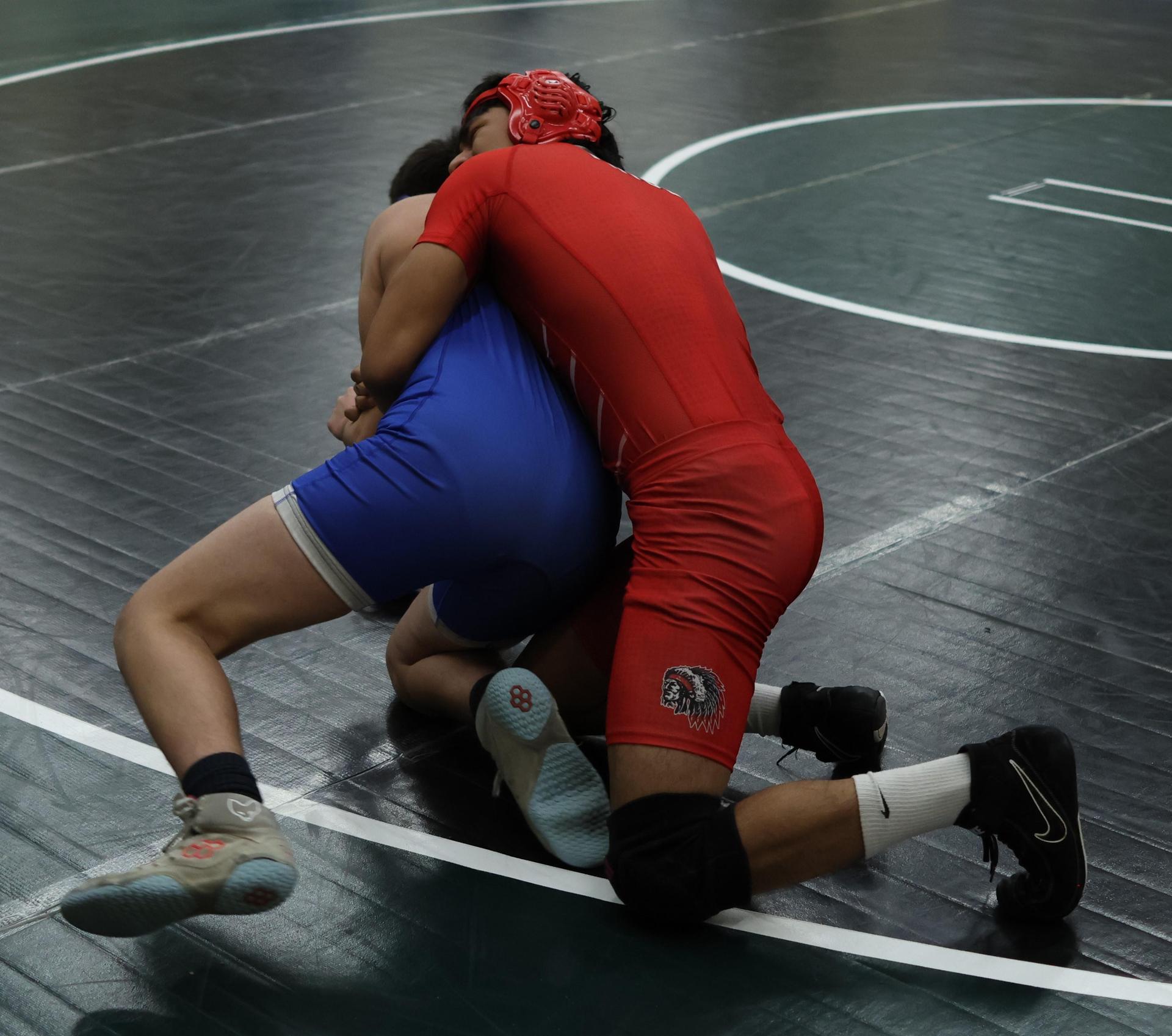 Boys wrestling in the Liberty Duals event 22