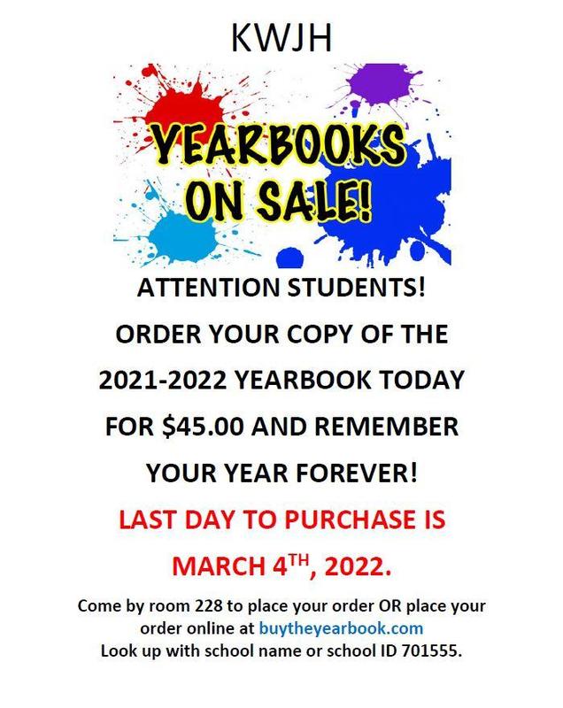 For all students! ORDER YOUR COPY OF THE 2021-2022 YEARBOOK TODAY Featured Photo