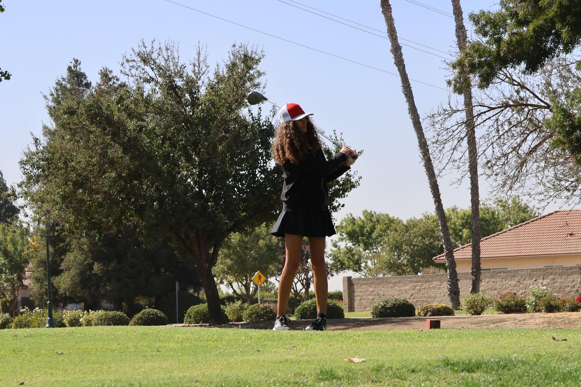 Girls golfers in action at the championships