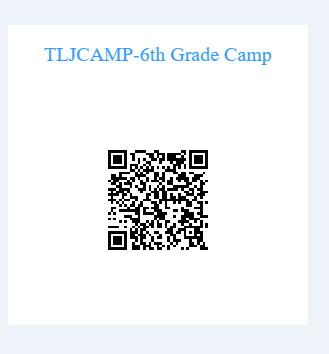 Recording of the 6th Grade Camp Meeting and QR code for payment.