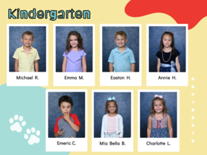 Yellow background with white, red and blue splashes of color announcing Parkway citizenship students