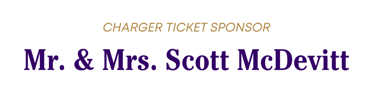 purple text Mr. & Mrs. Scott McDevitt