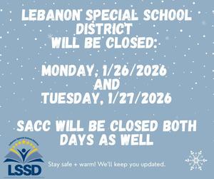 LSSD Closed Monday, 1/26/2026 and Tuesday, 1/27/2026