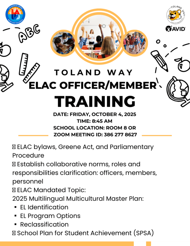 ELAC Officer and Member Training