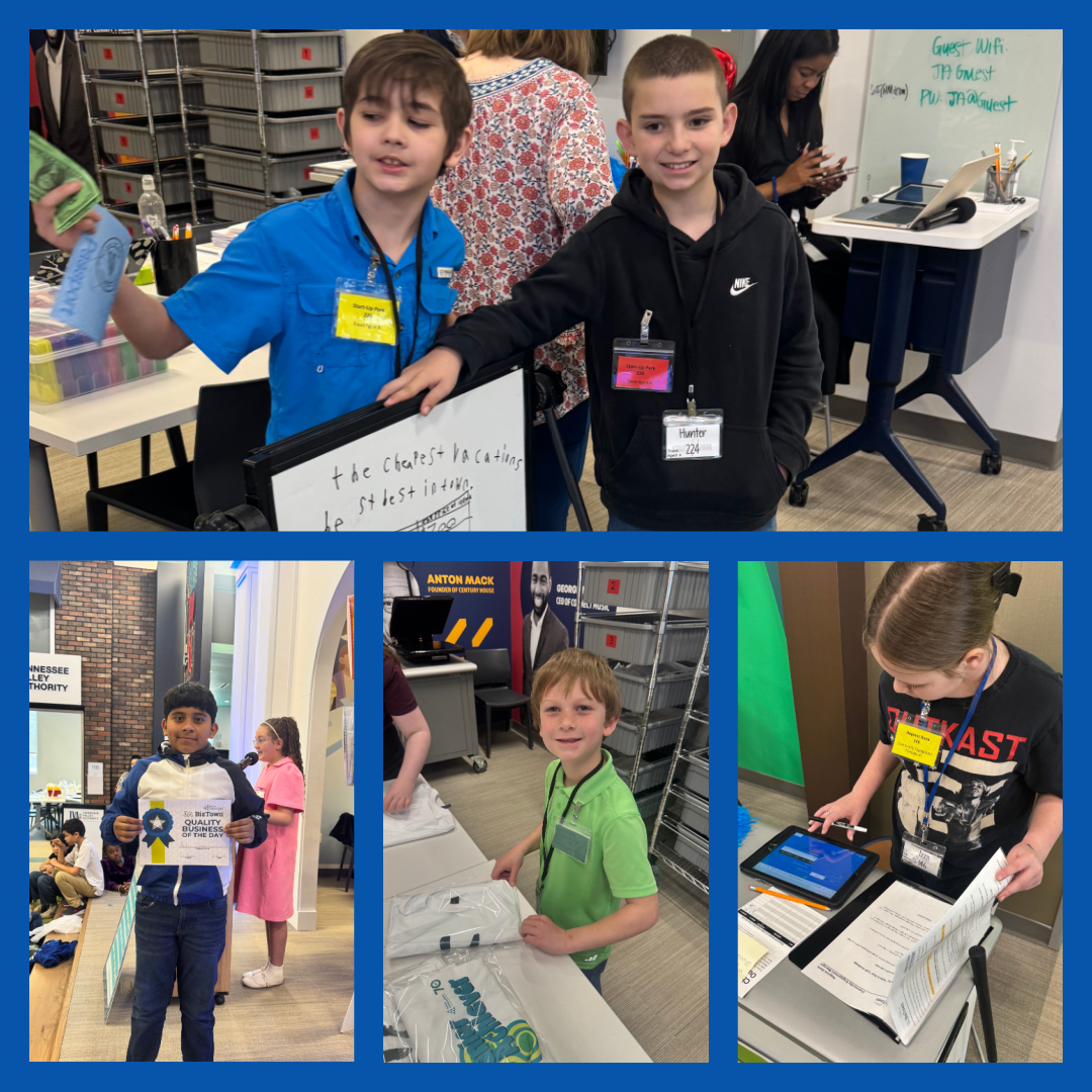 Students participate in activities and receive awards during a school leadership event.