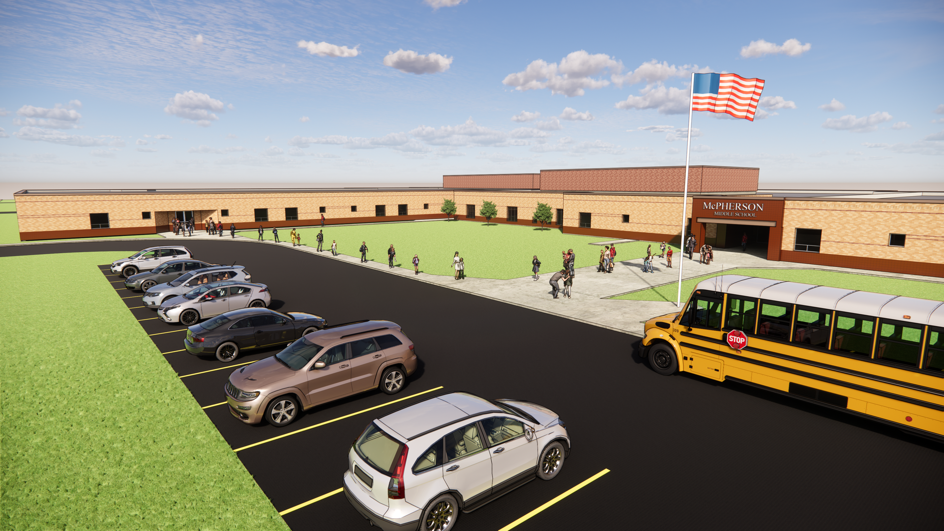 A rendering of what the future middle school might look like.
