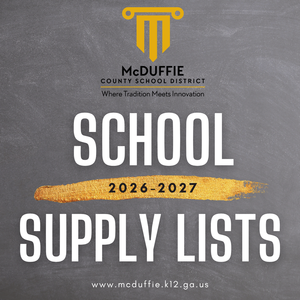 Gray background school supply list graphic