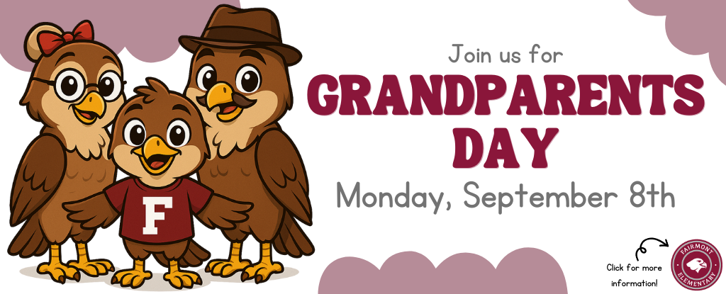 Three cartoon owls celebrating Grandparents Day with a date highlighted.