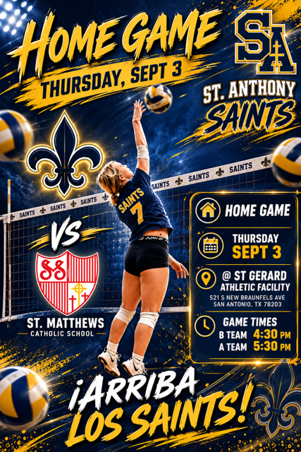 Volleyball Game Day Announcement