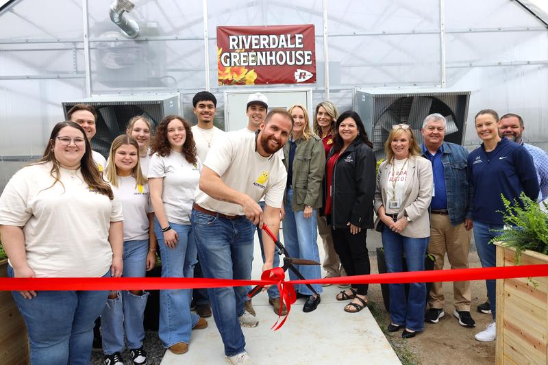 Ribbon cutting for greenhouse
