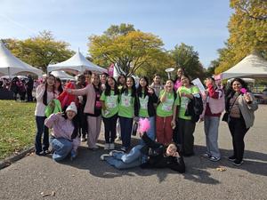 more students and staff during the cancer walk