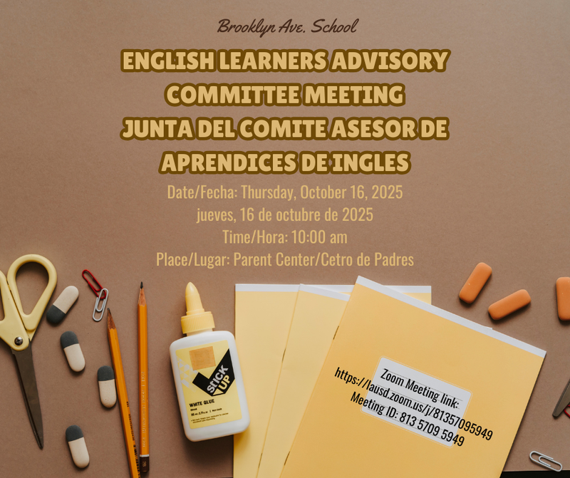 ELAC Meeting Brooklyn Avenue School