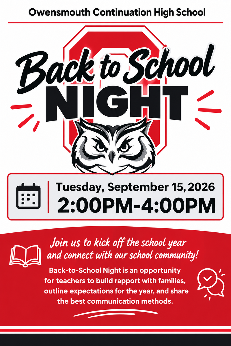 Owensmouth Back to School Night Flier