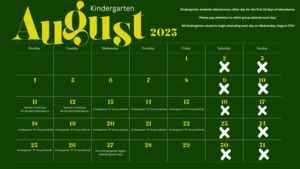 Kindergarten Calendar