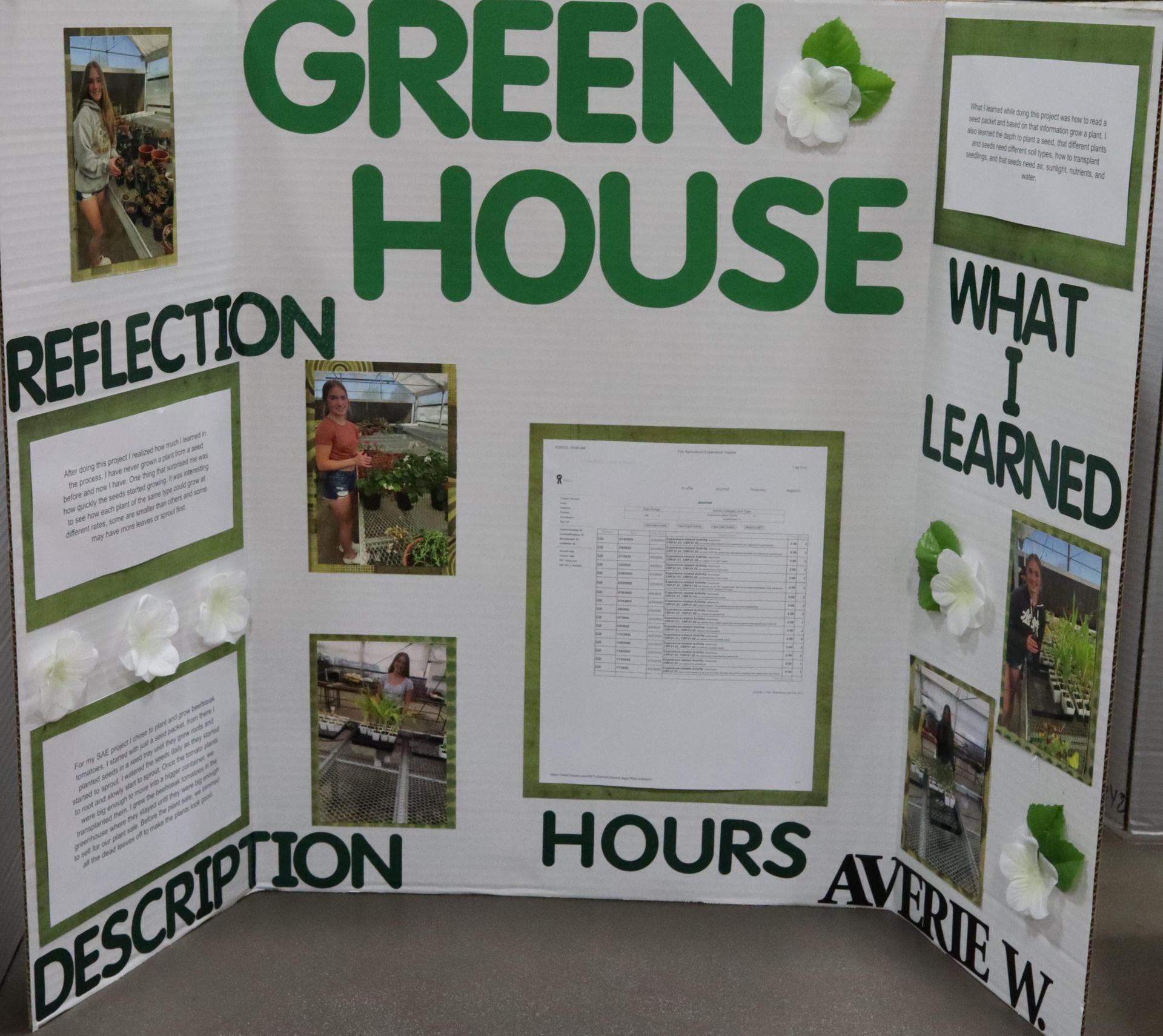 A Supervised Agricultural Experience trifold display