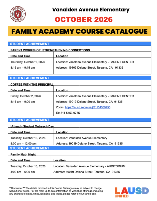 October 2026 Family Course Catalogue Featured Photo