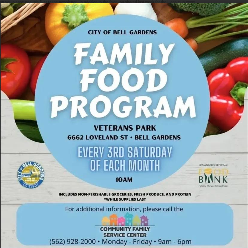 Bell Gardens Food Distribution Flyer