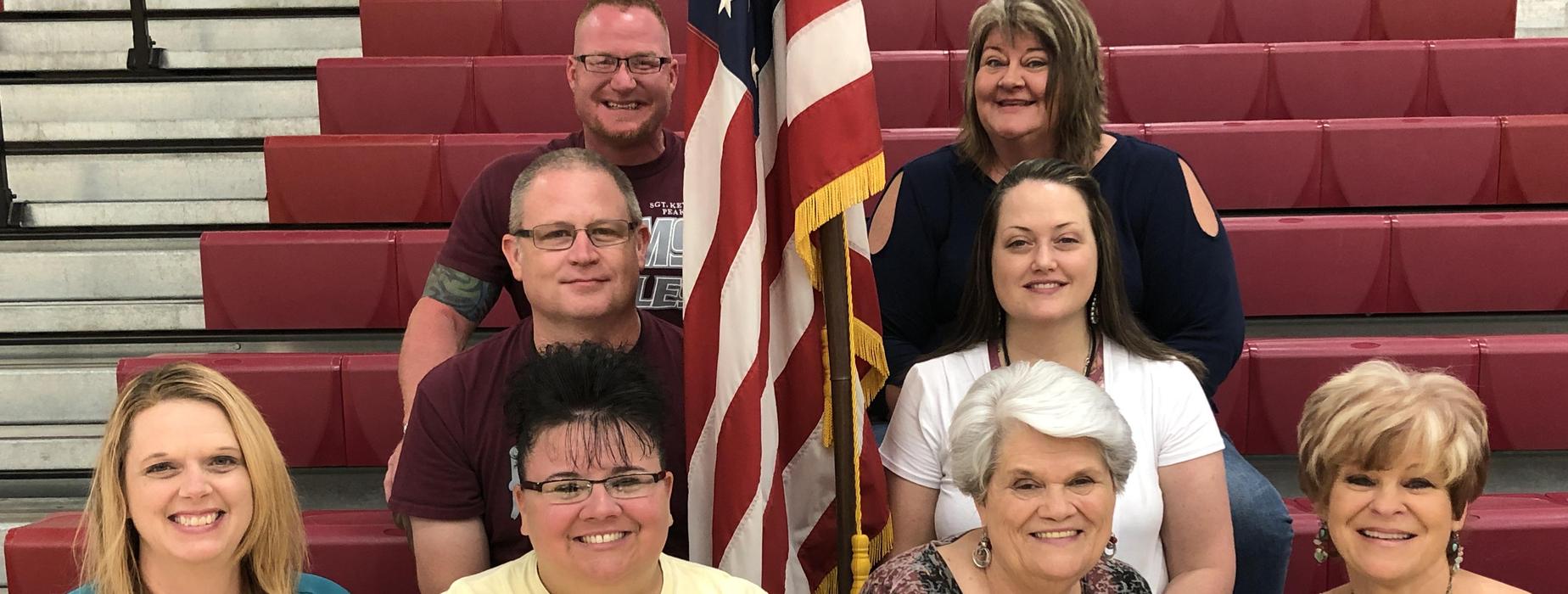 Faculty with American Flag