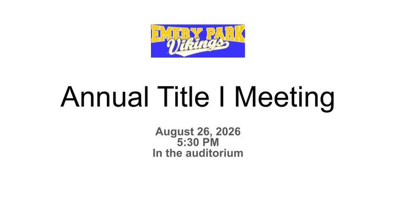 Annual Title I Meeting Agenda Featured Photo