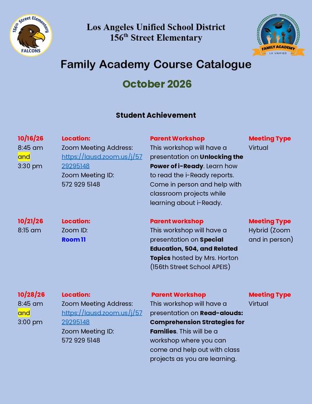 First page of the October Course Catalogue