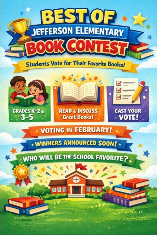 Information about the Jefferson Elementary book contest.