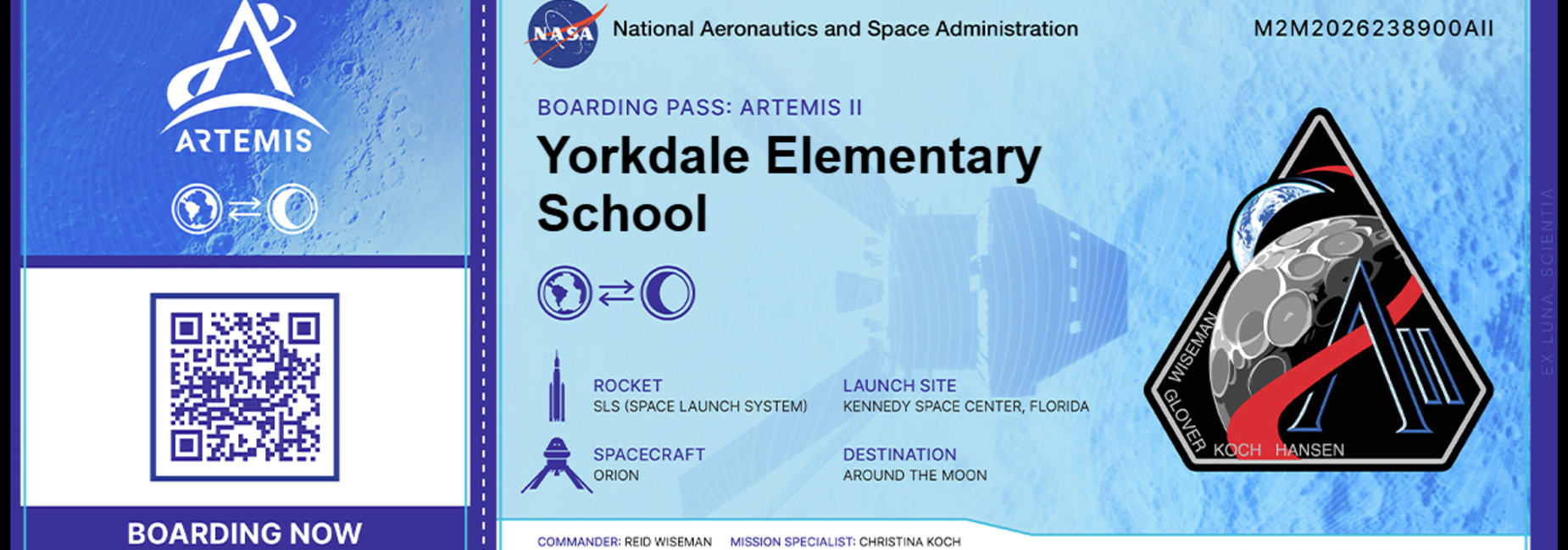 Yorkdale Artemis Boarding Pass