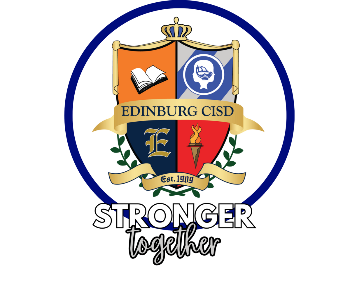 stronger together logo ecisd crest in blue circle