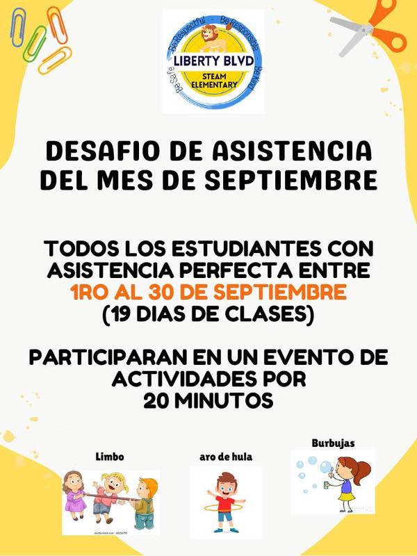 September Attendance Challenge Spanish