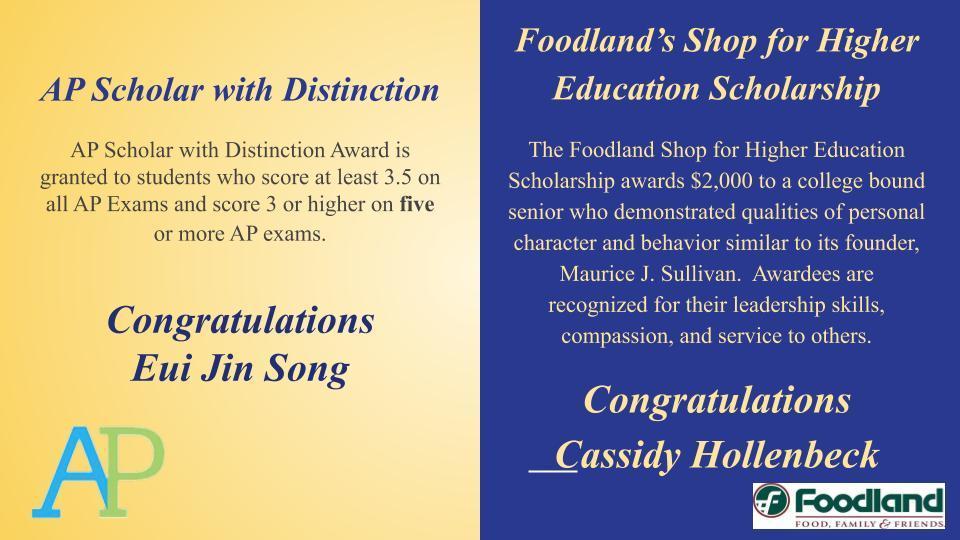 AP distinction Foodland scholarship
