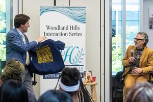 Chabon receives a commemorative t-shirt