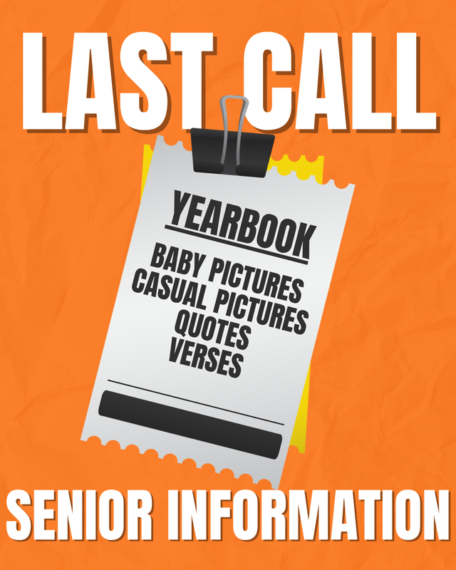 Last Call for Senior Yearbook Information