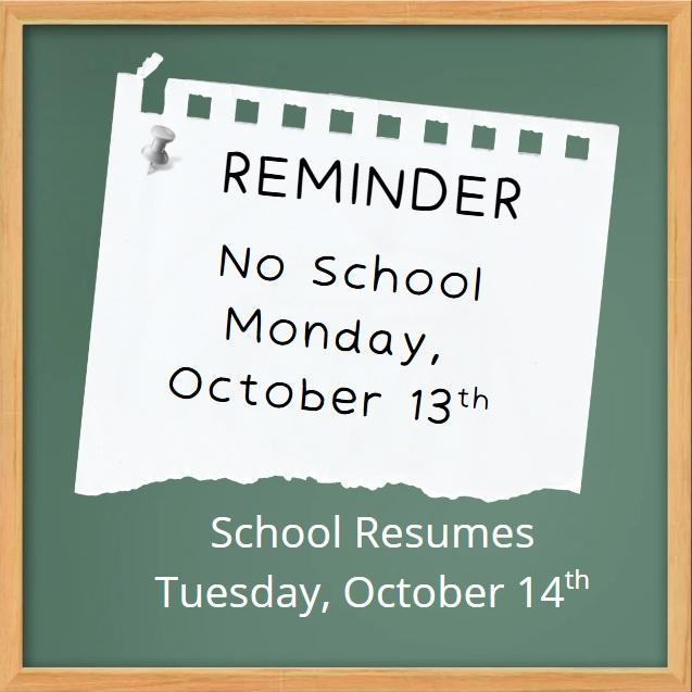 No School Notice 10/13/2025