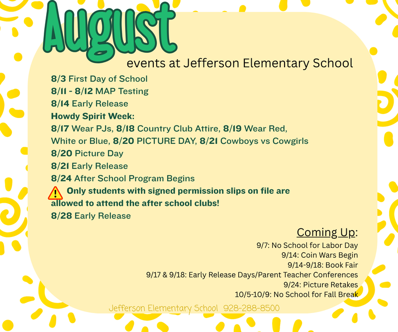 Events for Jefferson School calendar