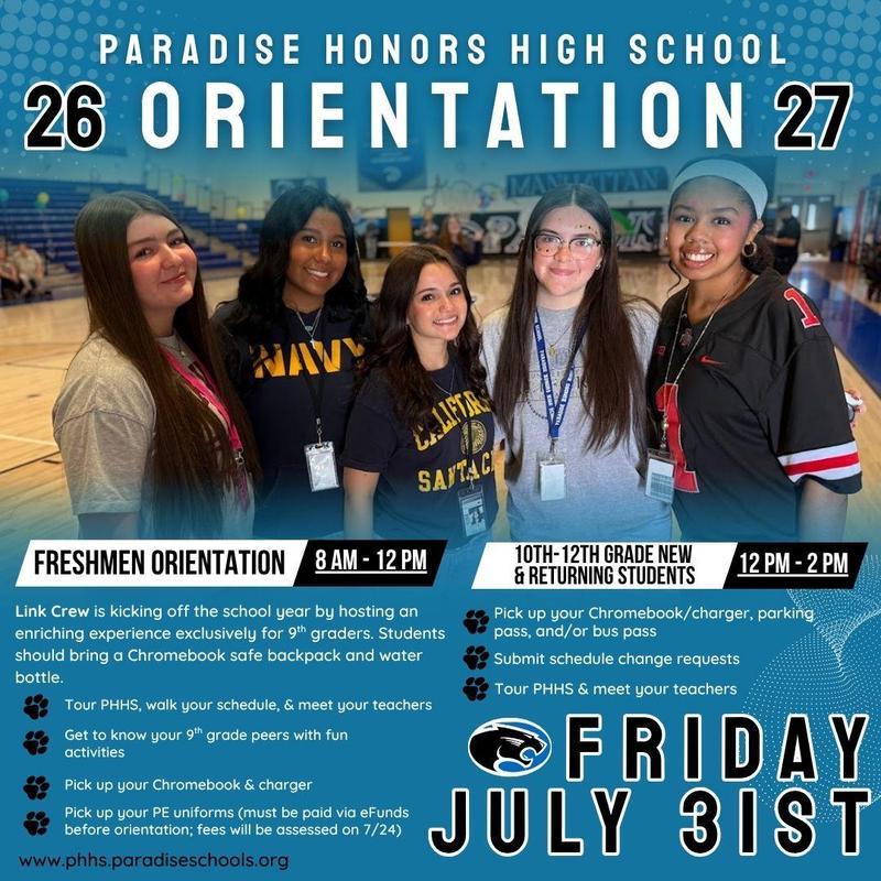 graphic detailing orientation information