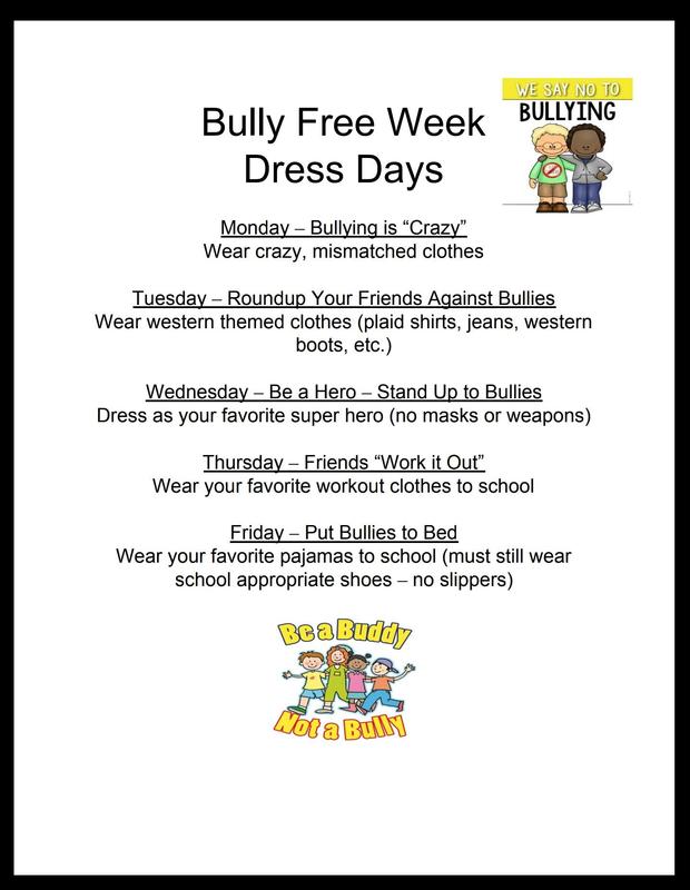 Anti-Bullying Week Dress Up Days are Oct. 1st-5th! Featured Photo