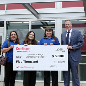 GS Receives Adopt a Classroom Check from Burlington