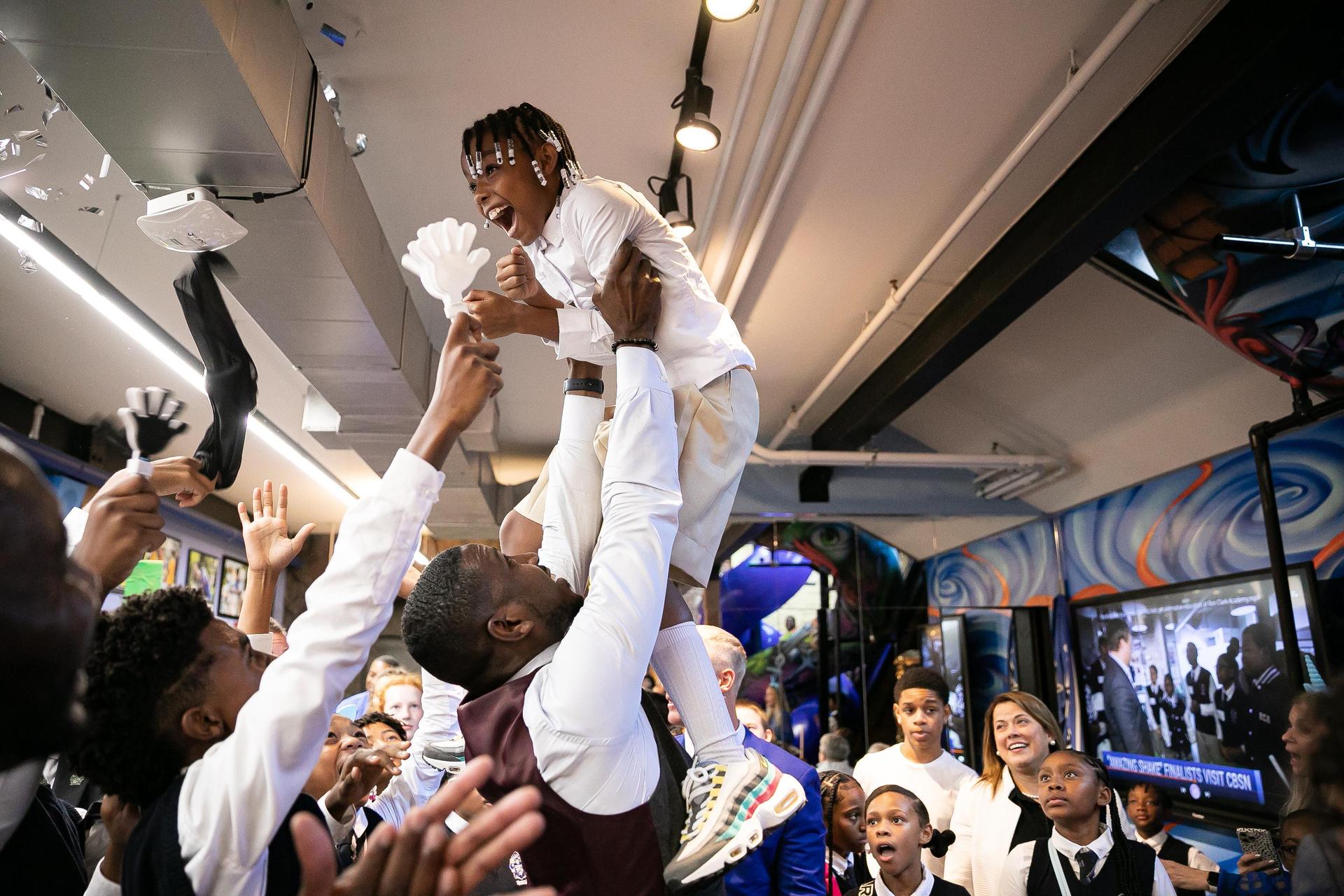 Michael Bonner connecting with students