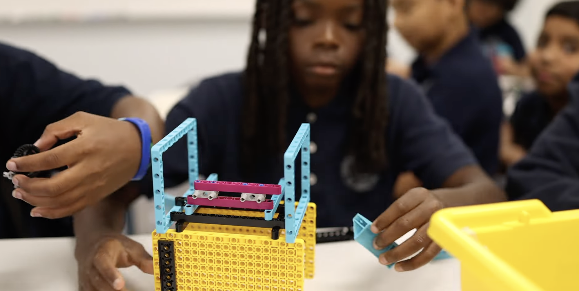 Student builds with lego