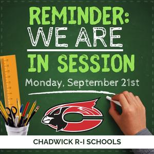 School is in session Monday 9/21/2026