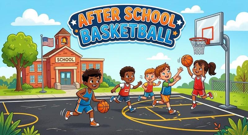 Children playing basketball