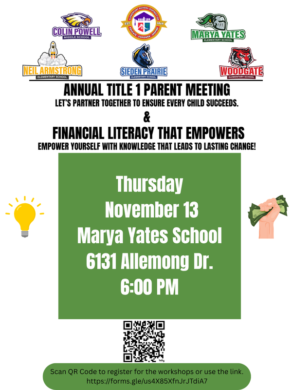 Title 1 Parent Meeting and Financial Empowerment