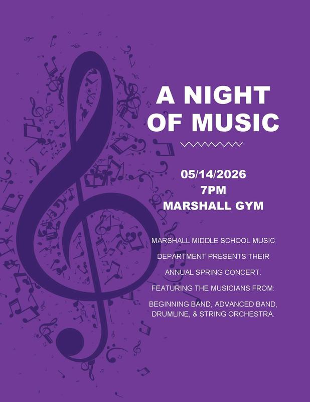Marshall MS spring concert flyer